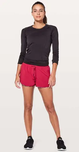 Lululemon reversible choose a side short in ruby red/zen garden multi