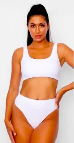 Frederick's of Hollywood Frederick’s of Hollywood Vedra White Bikini Set Small NWT High Leg