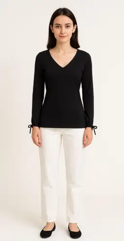 Women's Shape FX by Newport News Black Long Sleeve V