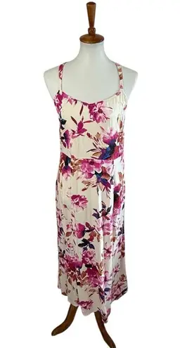 Lovestitch Vici Collection lovestich Mckenah Floral Midi Dress White Pink Size Large
