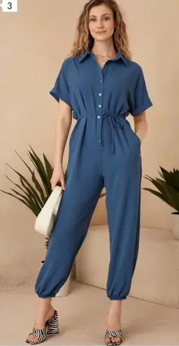 JQ by Jenerique sz 8 blue jumpsuit with pockets NWT