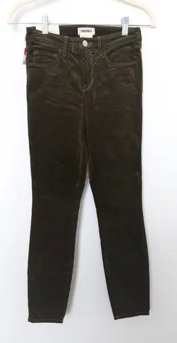 L'Agence Womens Pants Size 23 Green Margot High Rise Skinny Corduroy Luxe Retro