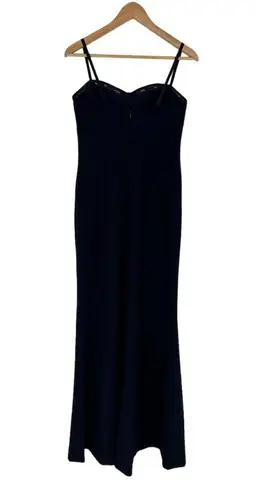 Vera Wang  Navy Corset Bust Removable Strap Long Gown size 6