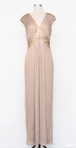 Tadashi Shoji . Neoma Metallic Pintuck Gown.