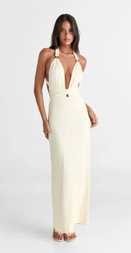 NEW Sasha Therese Mira Maxi Long Dress Sleeveless Butter Yellow Small S NWT