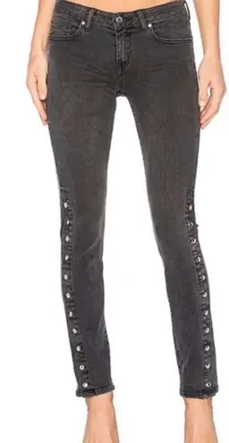 IRO Biba Side-Snap Skinny Jeans Washed Black