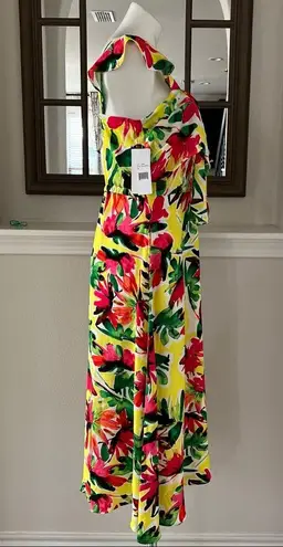 Julia Jordan Floral Dress Yellow Multi Ruffle Shoulder Midi Size 6 NWT $129.00