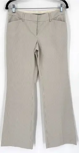 EXPRESS  Editor Gray Striped Flare Wide Leg Trouser Pants Size 4 Career Corporate