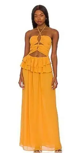LPA Revolve Lia maxi dress mustard yellow medium new with tags