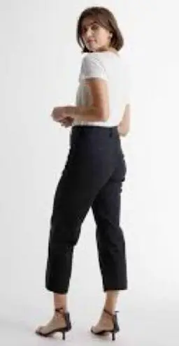 Quince Womens Organic Stretch Cotton Twill Wide-Leg Crop Pant Black 25