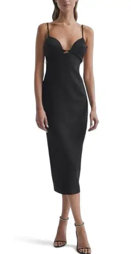 Reiss NWT Rochelle Strappy Midi Dress in Black Sz 2 $385