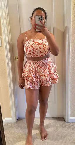 American Eagle Outfitters Floral Top And Skort Set