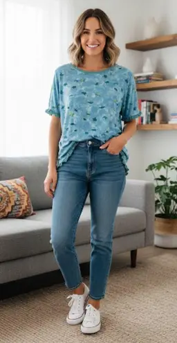 secret treasures 012-007 Sweet Treasures Womens L Sleep Top Blouse Turtles Shirt Tshirt