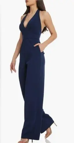 Dress the Population NWOT Miller Halter Wide leg Jumpsuit navy sz XXL