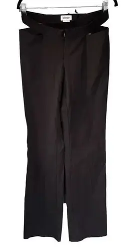 Weekday Women's Mid-Rise Ray Cutout Waist Trouser Pants Black Size 40 1588