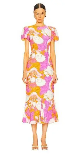 RHODE Lulani Midi Dress Size 2 Pink