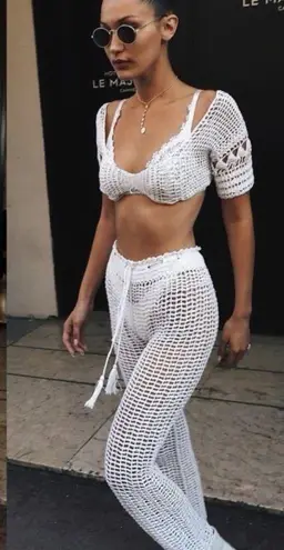 Majorelle NWT Hilary Crochet Pants in White