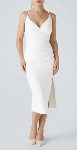 Halara Softlyzero Airy Crossover Ruched Lace Up Bodycon Dress UPF50+ XL NWT