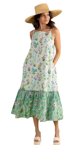 NWOT Double A Vera Dress in Mixed Botanical Sz XS Green