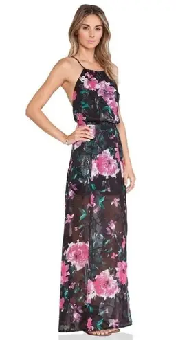 Tularosa  Pink Floral Spaghetti Strap Maxi Dress size Small