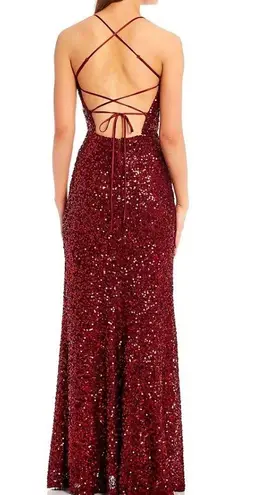 Dillard's  Red Sequin Maxi Dress