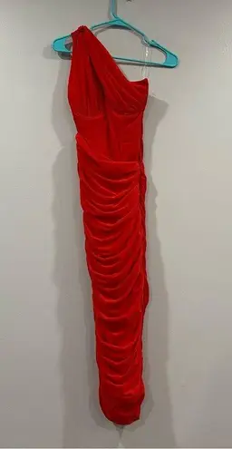 House Of CB  Valentina Scarlet Asymmetric Cutout Midi Dress XS