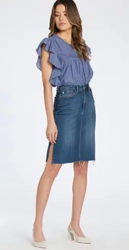 Dear John  Oakland Classic High Waisted Double Side Slit Denim Mini Skirt Size 25