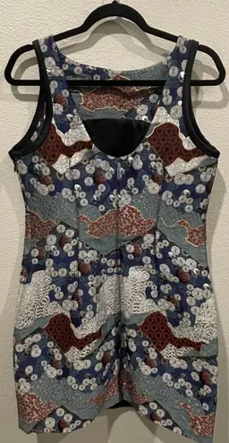 Proenza Schouler Metallic Silver Blue Sleeveless Mini Dress