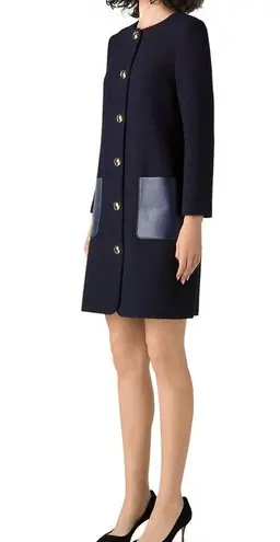 St. John Leather-Pocket Bracelet-Sleeve Textured Tweed Jacket Size 14 NEW $1,995