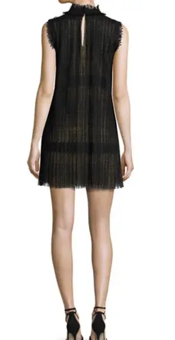 Alexis - Becca Sleeveless Plisse Lace Minidress, Black