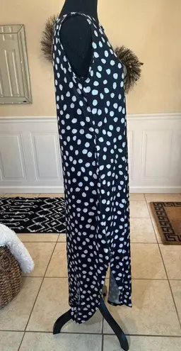 NWT Anrabess Polka Dot Maxi Dress Womens M Coastal Sleeveless Black White Hi low Size M