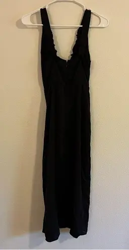 Abercrombie & Fitch  cinch neck slip midi dress in black