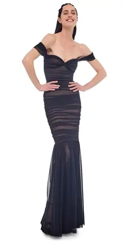 Norma Kamali NWT WALTER FISHTAIL GOWN COLOR: BLACK MESH Size XL/42
