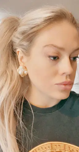 Givenchy Couture Large Pearl & Crystal Clip-On Earrings