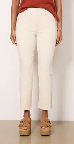 Pistola Lennon Cropped Boot High Rise Raw Hem Sandstone Ecru Jeans