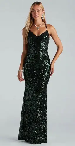 Windsor Taisia Formal Sequin Scroll Dress Green - $75 (31% Off Retail) -  From wilah