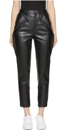 Opening Ceremony Pants Womens Size 0 Faux Leather Zipper Pocket Straight Leg