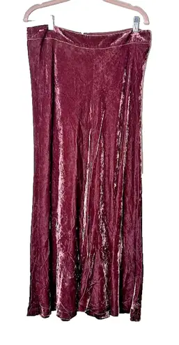 J Jill Crushed Velvet Maxi Skirt 12T Tall Purple Pink Whimsigoth Romantic Party Size 12