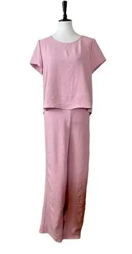 Saints New 2 Piece Set Wide Leg Pant Short Sleeve Top Blush Pink Women’s Size XL