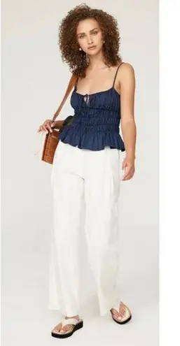 RTR sz 12 Staud solid white Luisa pocketed pants high rise trouser career