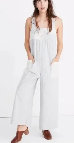 Madewell  x The New Denim Project NWT Patchwork and Stripes Jumpsuit Large thumbnail 1