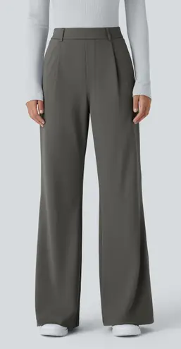 Halara High Waisted Side Pocket Work Flare Pants Grey Womens Large Petite