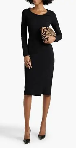 Max Mara Black Onore Long Sleeve Jersey Midi Dress Size 12