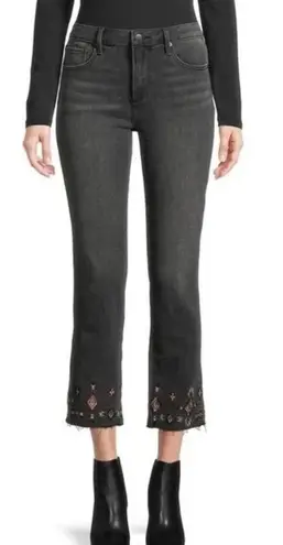 Driftwood Woman's 25 Black Colette Style Aztec Embroidered Skinny Leg Jeans