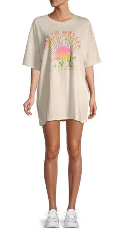 Girl Dangerous Mini T-Shirt Dress Death Valley Sun Graphic