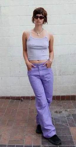 KkCo CARGO Gorpcore STRAIGHT SLIT PANT IN PURPLE LAVENDER size 28