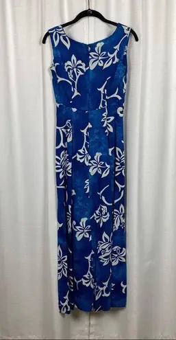 Vintage Blue Royal Hawaiian  Floral Hawaiian Maxi Dress Sz.6