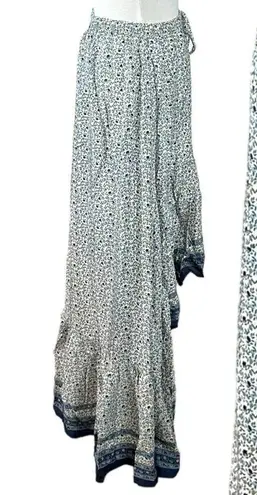 Miss June Floral Prairie Hi Lo Maxi Skirt Small Prairie Gypsy Western Bohemian Tan