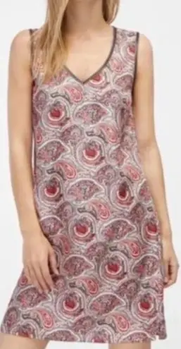 Massimo Dutti 100% Silk Pink Paisley Feminine Sleeveless Dress Floral Luxury