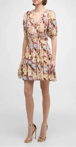 Rails fiorella painted floral tiered mini dress in painted floral